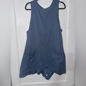 Stylish Blue Sleeveless Women's Romper